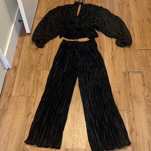 Elegant Black Women's Pants Set